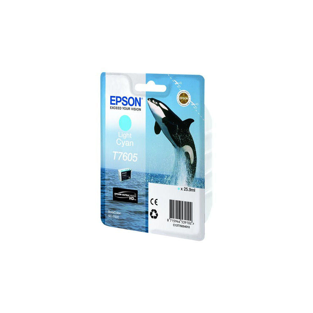 EPSON T7605 cartouche dencre cyan haute capacité clair 25,9ml 2390 pages pack de 1