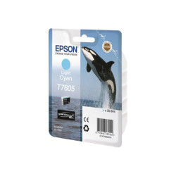 EPSON T7605 cartouche dencre cyan haute capacité clair 25,9ml 2390 pages pack de 1