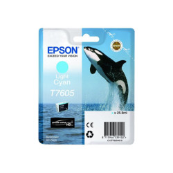 EPSON T7605 cartouche dencre cyan haute capacité clair 25,9ml 2390 pages pack de 1