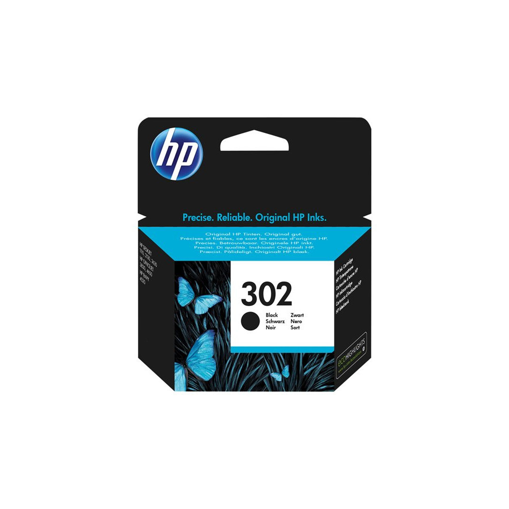 HP 302 original Black Ink cartridge F6U66AE 301Blister