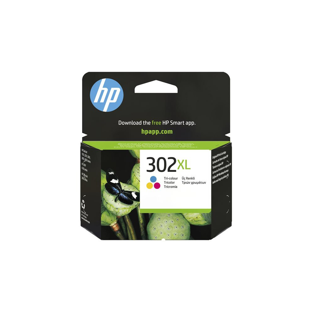 HP 302XL original Tri-color Ink cartridge F6U67AE 301 Blister