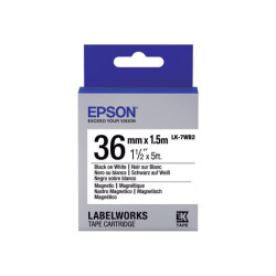 EPSON Ruban LK-7WB2 Magnétique Noir/Blanc 36/1,5