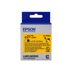 EPSON Ruban LK-7YBA21 - Gaine thermorétractable HST Noir/Jaune d21/2,5