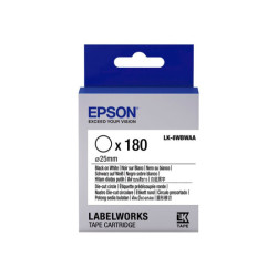 EPSON Ruban LK-8WBWAA - Étiquette prédécoupée ronde Noir/Blanc d25/180