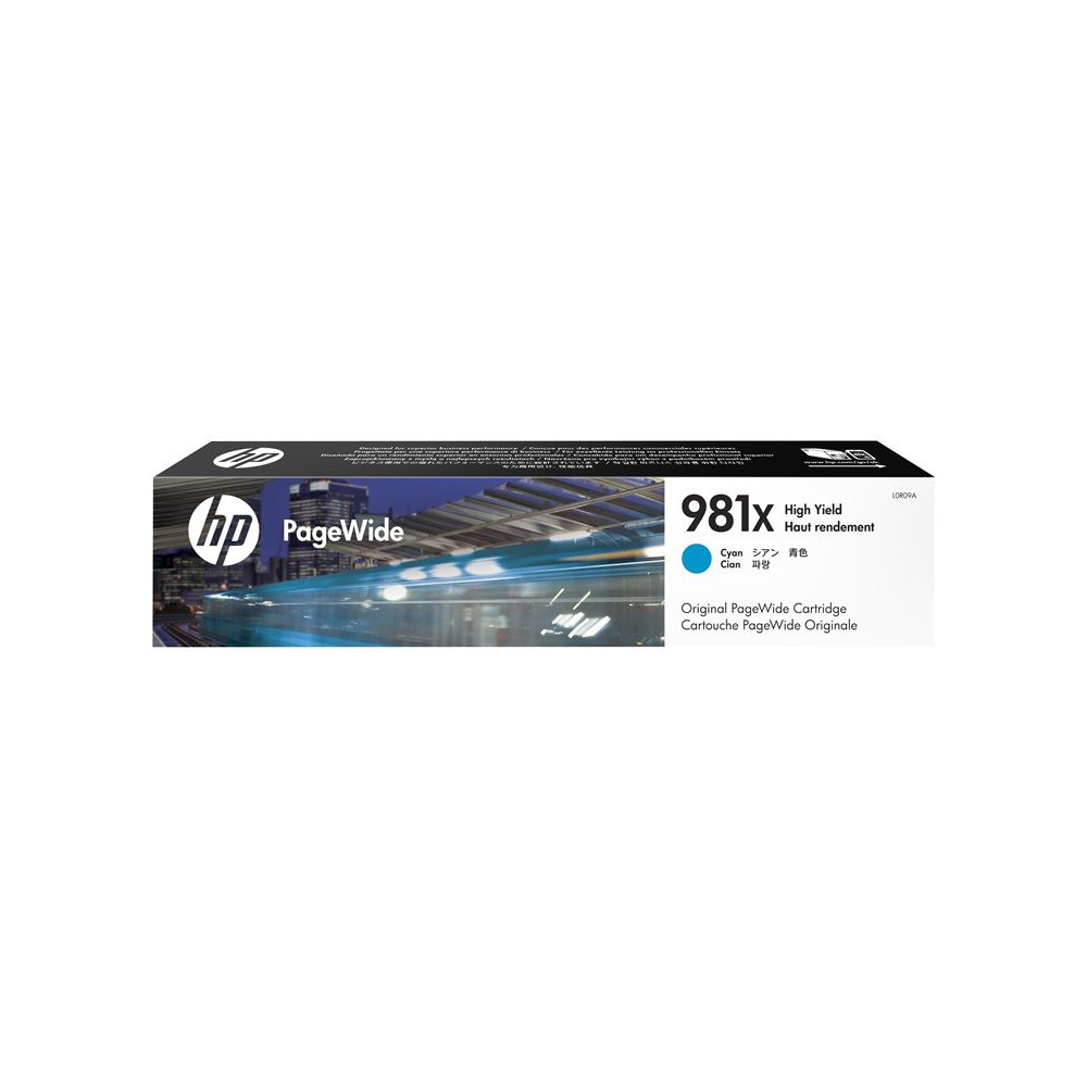 HP 981X original High Yield Cyan PageWide Cartridge L0R09A
