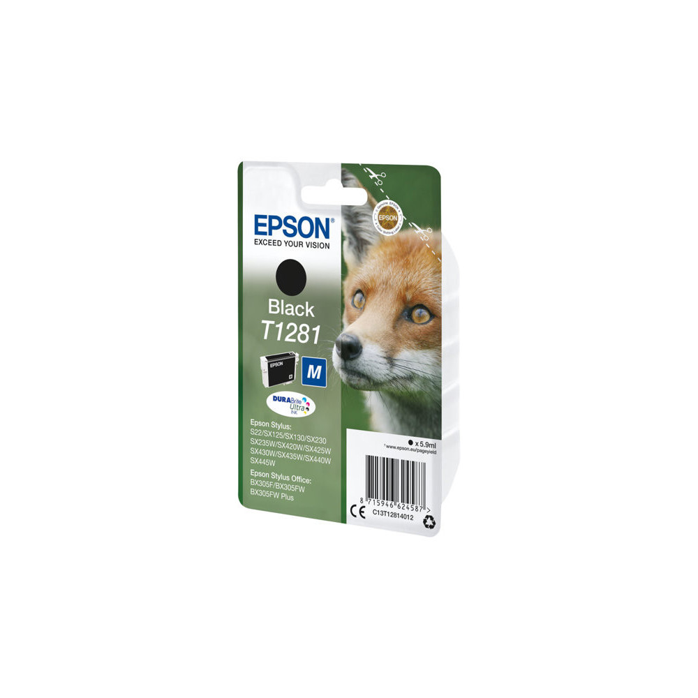 EPSON 6LB T1281 ink cartridge black standard capacity 5.9ml 1-pack blister without alarm
