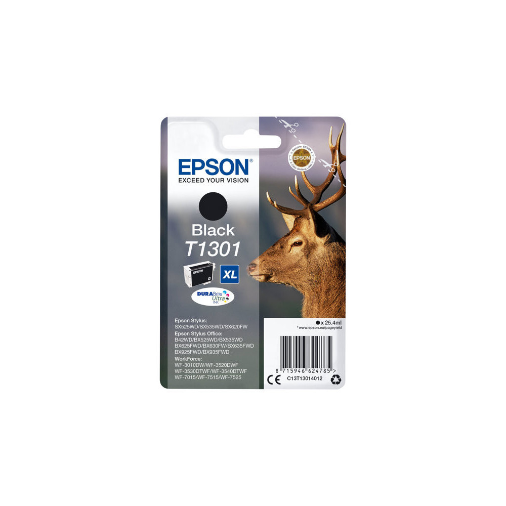 EPSON 6LB T1301 ink cartridge black extra high capacity 25.4ml 1-pack blister without alarm - DURABrite Ultra Ink