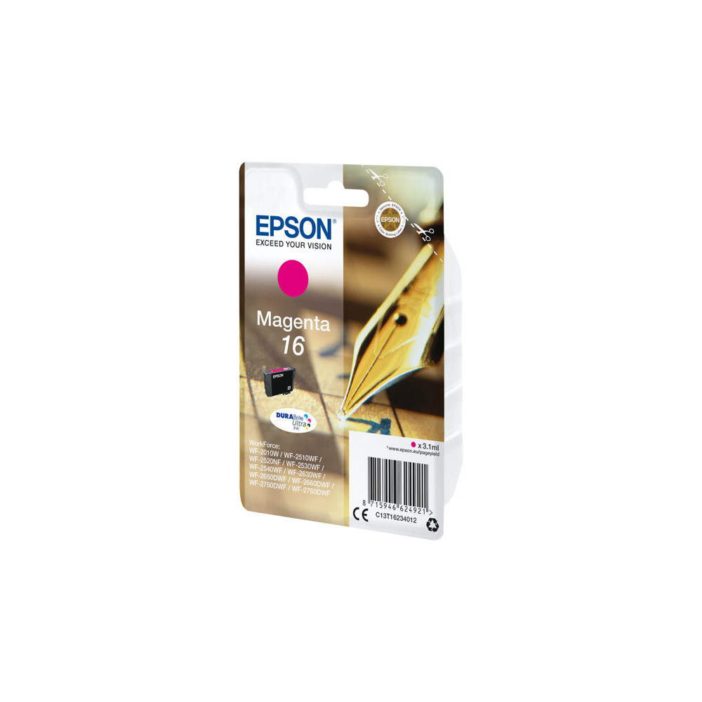 EPSON 1LB 16 ink cartridge magenta standard capacity 3.1ml 165 pages 1-pack blister without alarm