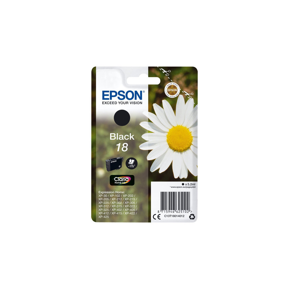 EPSON 4LB 18 ink cartridge black standard capacity 5.2ml 175 pages 1-pack blister without alarm