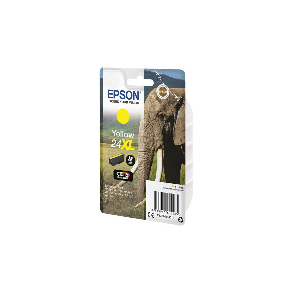 EPSON 3LB 24XL ink cartridge yellow high capacity 8.7ml 740 pages 1-pack blister without alarm