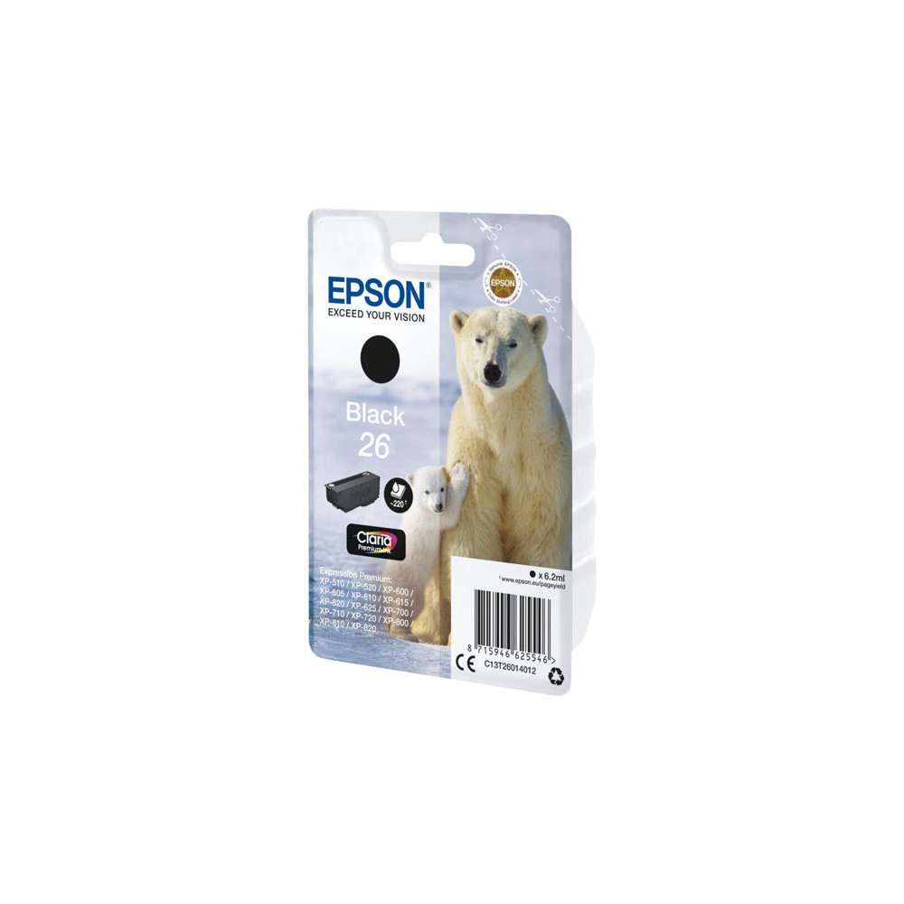 EPSON 4LB 26 ink cartridge black standard capacity 6.2ml 220 pages 1-pack blister without alarm