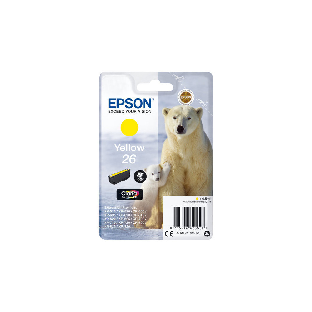EPSON 3LB 26 ink cartridge yellow standard capacity 4.5ml 300 pages 1-pack blister without alarm