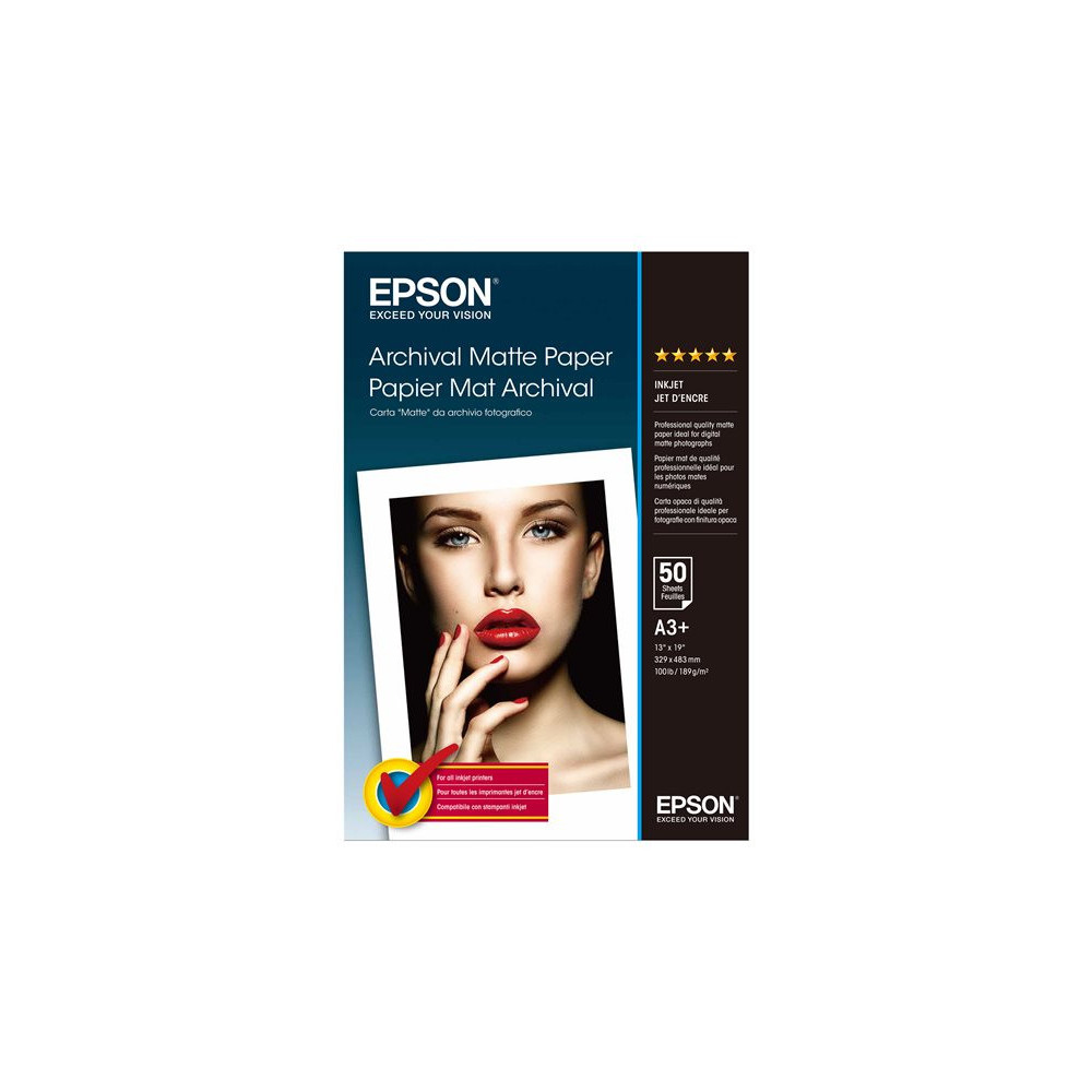 EPSON MATTE archival  papier inkjet 192g/m2 A3+ 50 feuilles pack de 1