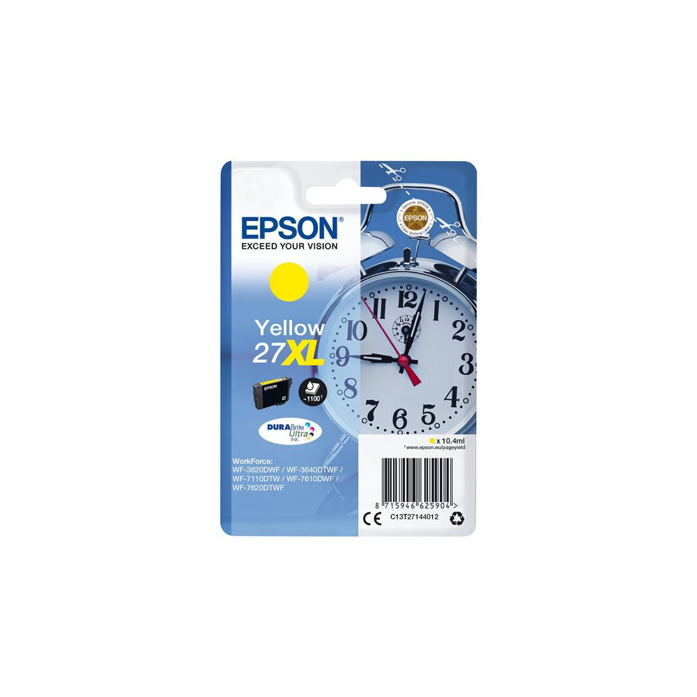 EPSON 1LB 27XL ink cartridge yellow high capacity 10.4ml 1.100 pages 1-pack blister without alarm - DURABrite ultra ink