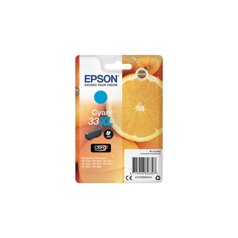 EPSON 1LB Singlepack Cyan 33XL Claria Premium Ink