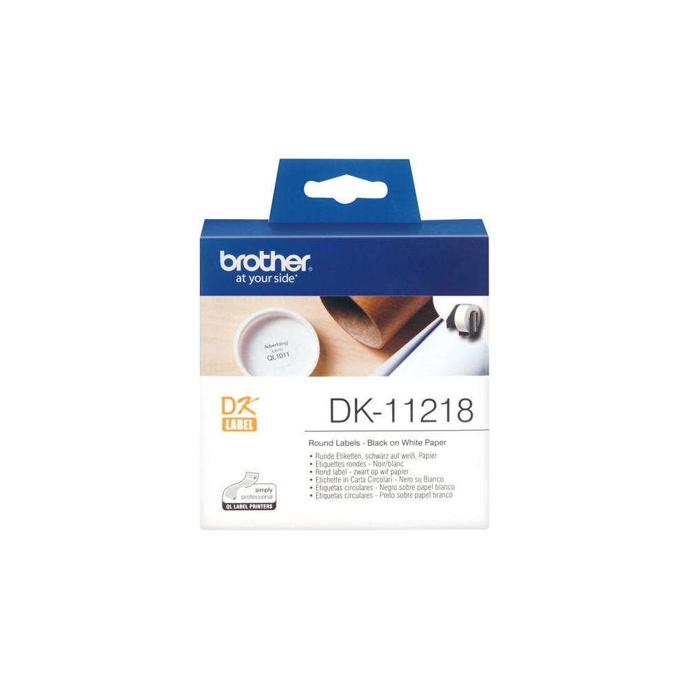 BROTHER P-TOUCH DK-11218 die-cut round label 24x24mm 1000 labels
