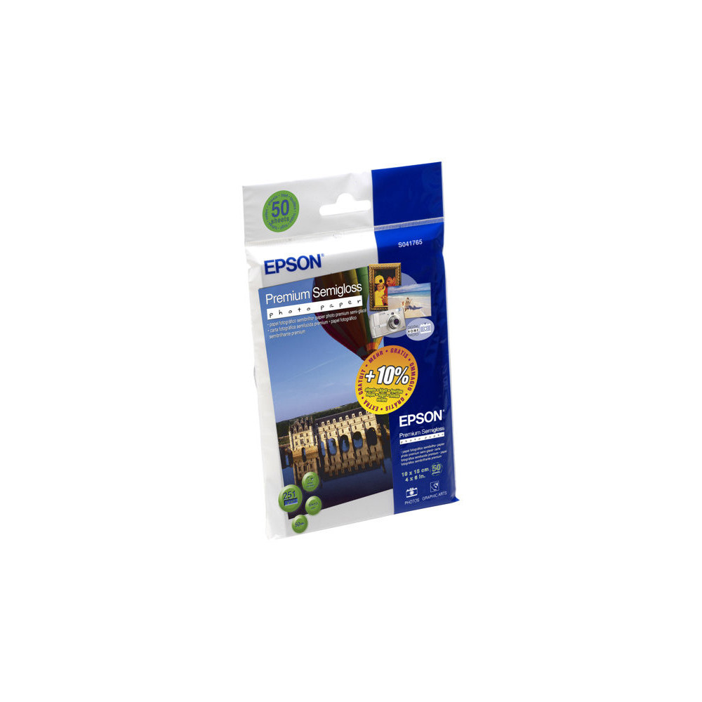 EPSON Pap Photo Premium Semi Glacé 10x15cm (50f./251g)