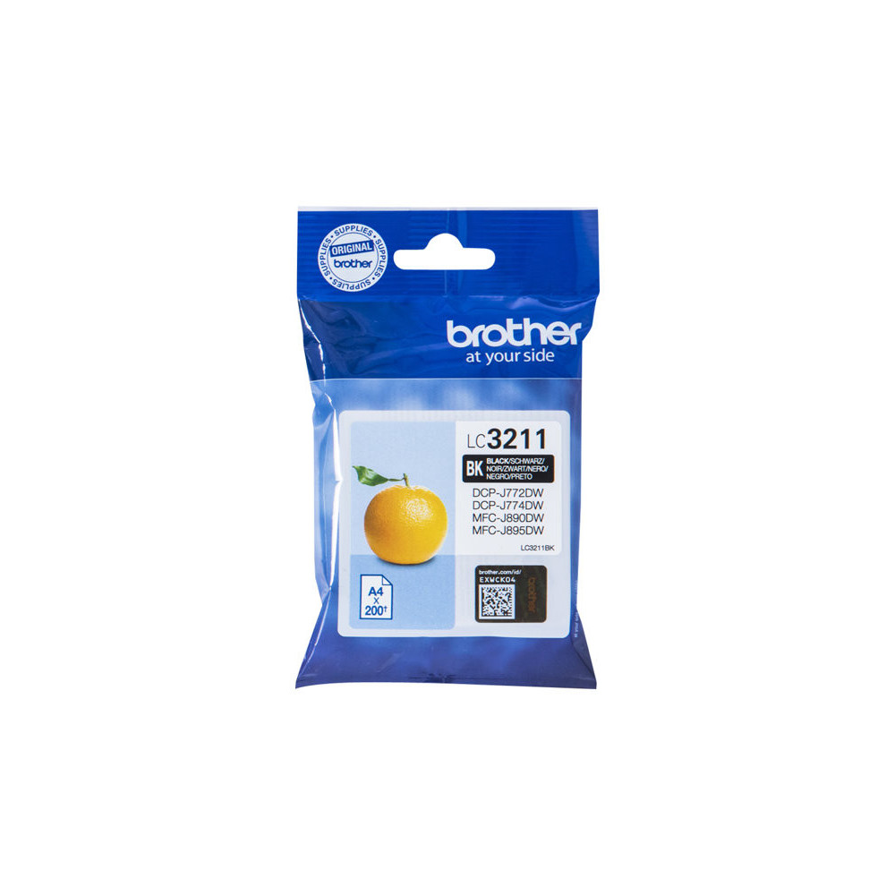BROTHER LC3211BK Black Ink Cartridge with 200-pages capacity