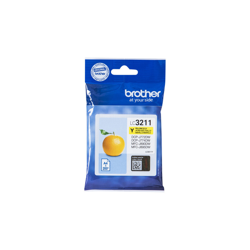 BROTHER LC3211Y Yellow ink cartridge with a capacity of 200 pages