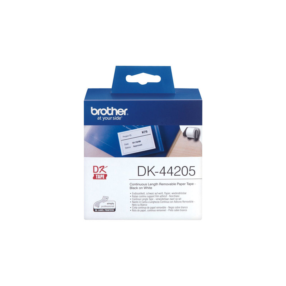 BROTHER P-TOUCH DK-44205 removable blanc thermal  papier 62mm x 30.48m