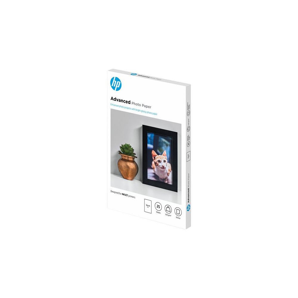 HP original Q8691A Advanced glossy photo paper Ink cartridge 250g/m2 100x150mm 25 sheets 1-pack borderless