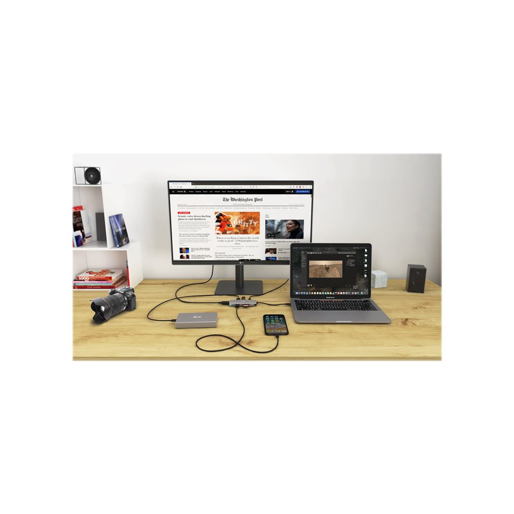 I-TEC USB C Metal Nano Docking Station 1xHDMI 4K 1xSD Cardreader 1xmicroSDCardreader 3xUSB 3.0 Port 1xUSB-C PD sans alimentation