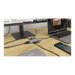 I-TEC USB C Metal Nano Docking Station 1xHDMI 4K 1xSD Cardreader 1xmicroSDCardreader 3xUSB 3.0 Port 1xUSB-C PD sans alimentation