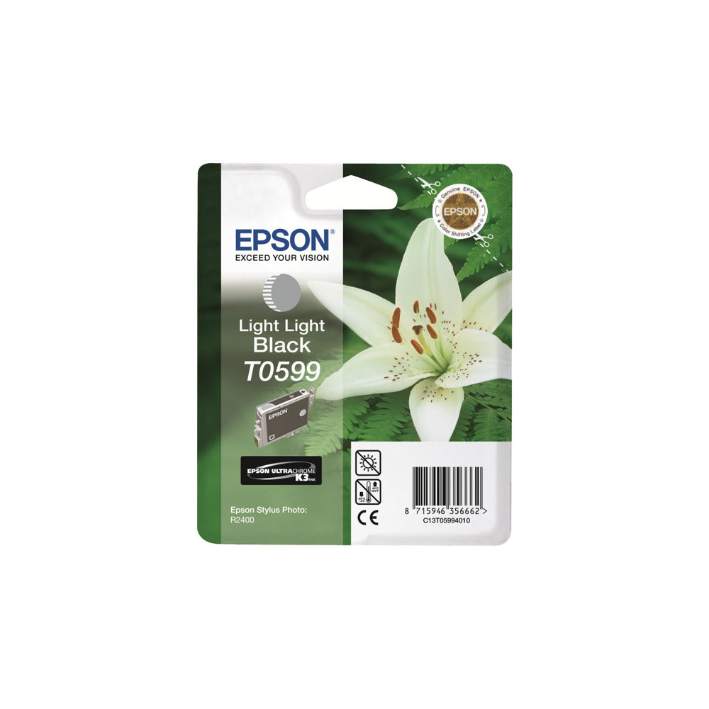 EPSON 5LB T0599 ink cartridge light light black standard capacity 13ml 1-pack blister without alarm
