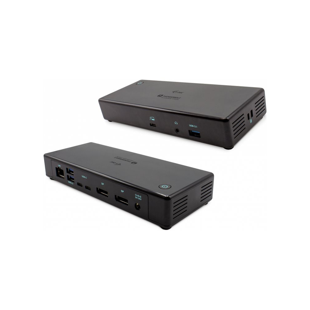 I-TEC Thunderbolt3/USB-C Dual DisplayPort 4K Docking Station 2xDP 1xGLAN 1xUSB 3.1 2xUSB 3.0 2xUSB-C Data 1xAutio/Mic 85W PD KL
