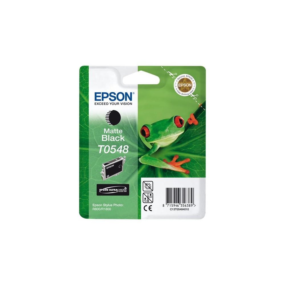 EPSON T0548 cartouche d encre noir mat capacité standard 13ml 550 pages 1-pack blister sans alarme